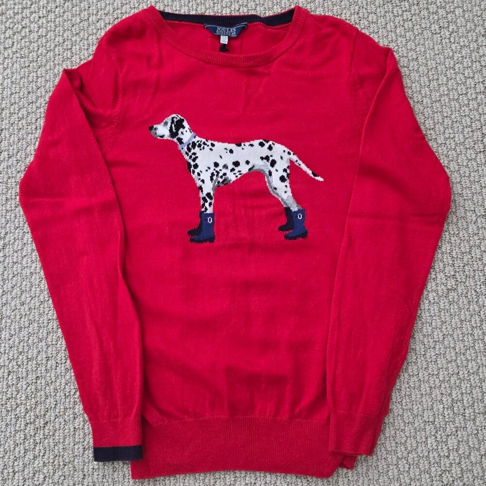 Joules Dalmatian Red Sweater Size 6
